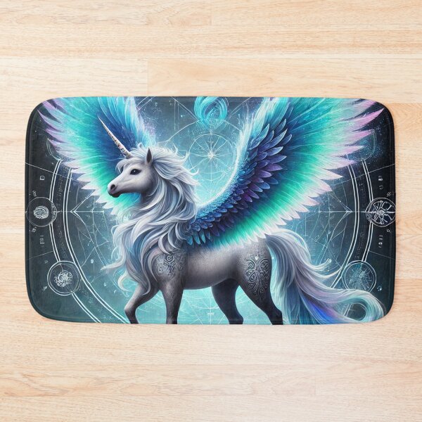 Item preview, Celestial Turquoise Unicorn: Mystical Mandala Magic designed and sold by Fantasy Horseys.
