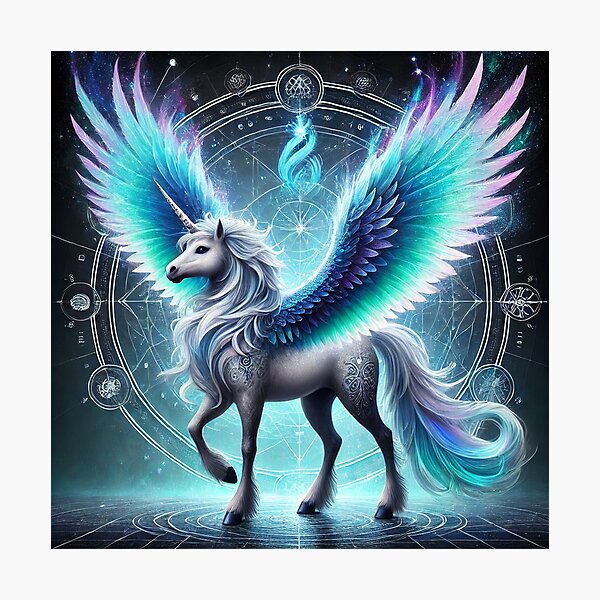 Item preview, Celestial Turquoise Unicorn: Mystical Mandala Magic designed and sold by Fantasy Horseys.