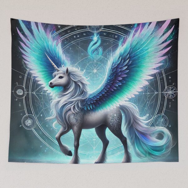Item preview, Celestial Turquoise Unicorn: Mystical Mandala Magic designed and sold by Fantasy Horseys.