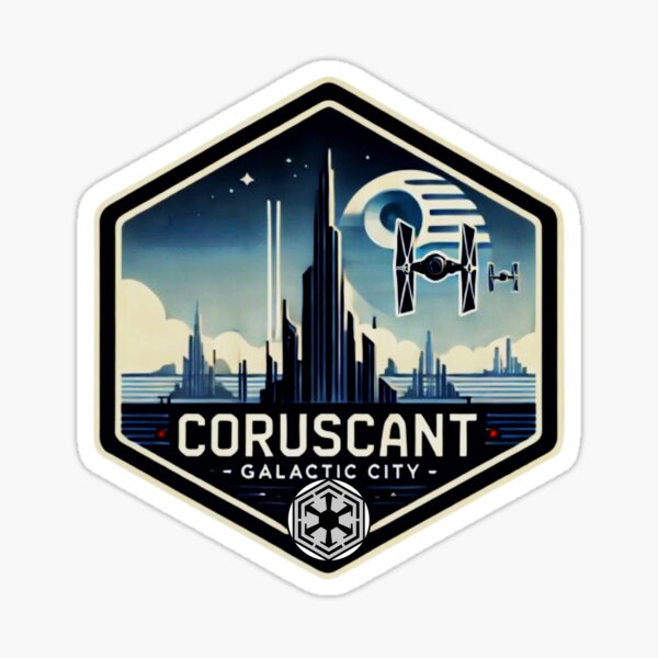 Vista previa del artículo con la obra «Bienvenidos a Coruscant», diseñado y vendido por MonoVibe.