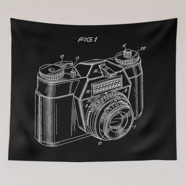 Item preview, Vintage Camera Patent Drawing designed and sold by drawbey.