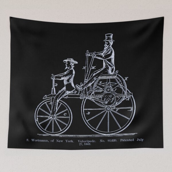 Item preview, Vintage Bicycle Patent Drawing designed and sold by drawbey.