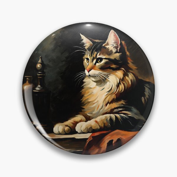 Item preview, Vintage Cat Art: Portrait of a Long-Haired Cat in a Gothic Setting | Animal Art | Gothic Art | Cat Art | Cat Oil Painting designed and sold by UnhingedBird.
