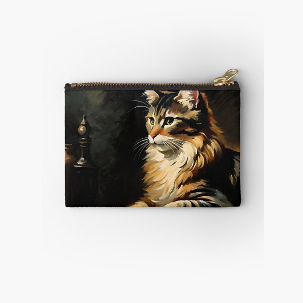 Item preview, Vintage Cat Art: Portrait of a Long-Haired Cat in a Gothic Setting | Animal Art | Gothic Art | Cat Art | Cat Oil Painting designed and sold by UnhingedBird.