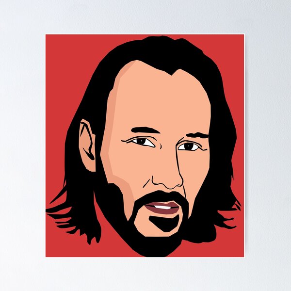 Artikel-Vorschau von Keanu Reeves-Illustration, designt und verkauft von ZooStateofMind.