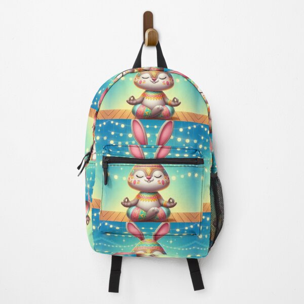 Item preview, Cute Easter bunny meditating, colourful design, peaceful,  designed and sold by Coolparrotgirl.