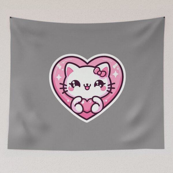 Item preview, Pink Kitty Valentines Day designed and sold by ArtistEmbrace.
