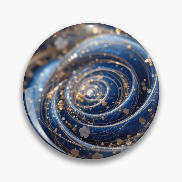 Item preview, Sapphire Whirl: Elegant Blue Spirals with Golden Accents designed and sold by semenol.