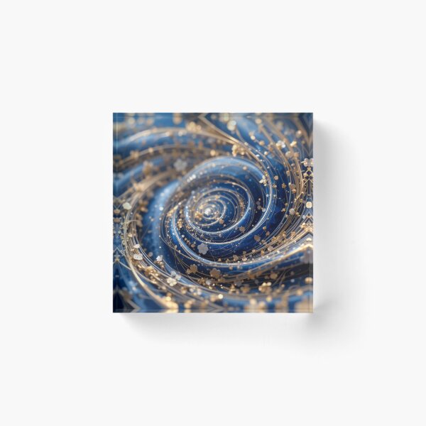 Item preview, Sapphire Whirl: Elegant Blue Spirals with Golden Accents designed and sold by semenol.