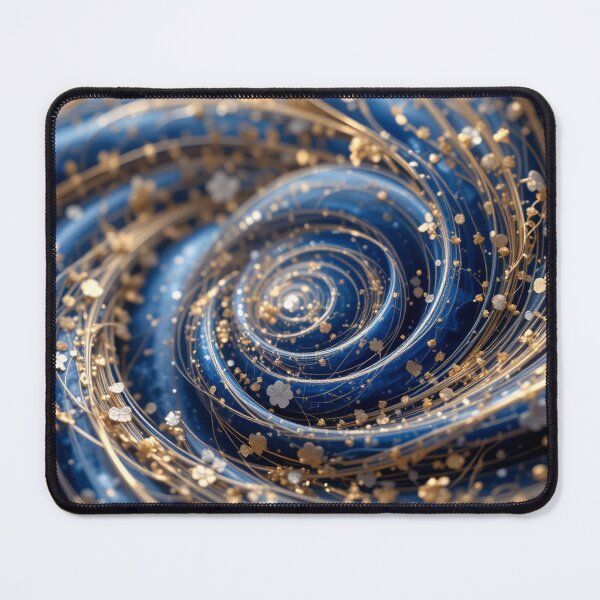 Item preview, Sapphire Whirl: Elegant Blue Spirals with Golden Accents designed and sold by semenol.