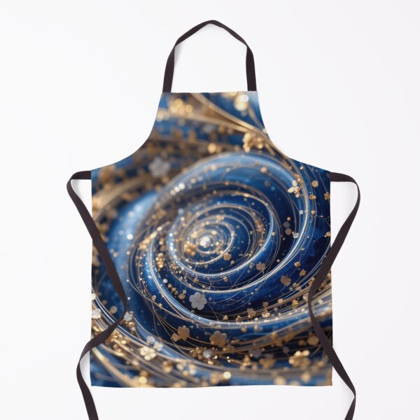 Item preview, Sapphire Whirl: Elegant Blue Spirals with Golden Accents designed and sold by semenol.