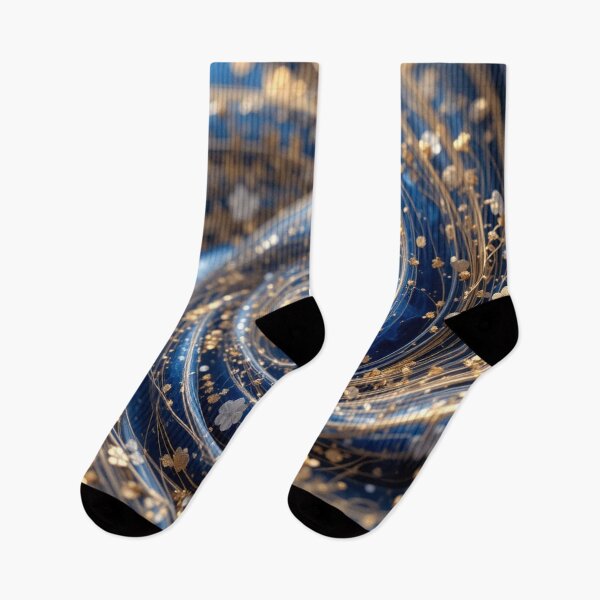 Item preview, Sapphire Whirl: Elegant Blue Spirals with Golden Accents designed and sold by semenol.