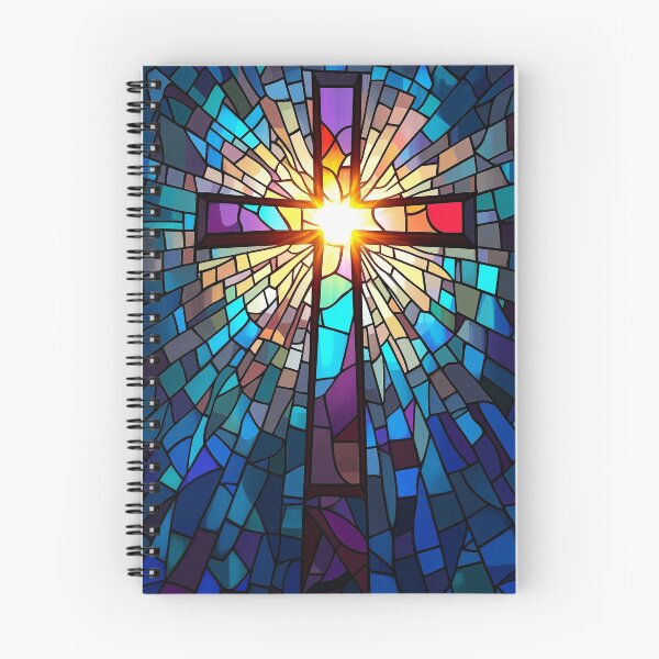 Item preview, Stained Glass Christian Cross Jesus Art designed and sold by AdamesArtStudio.