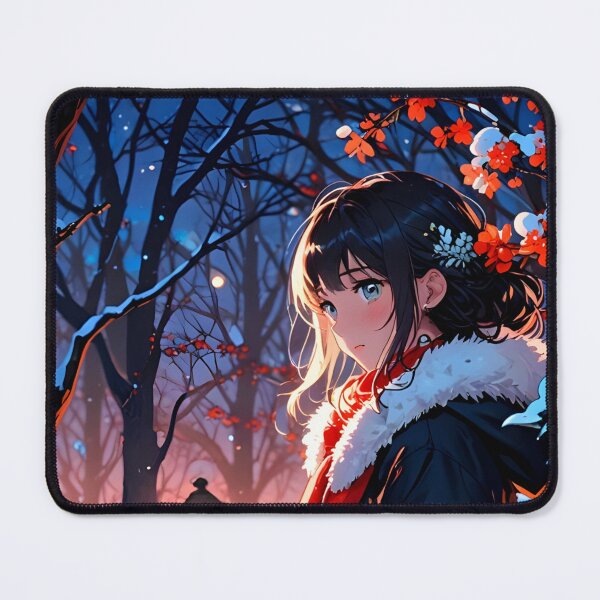 Item preview, Aesthetic Anime Girl in Winter | 4K Anime Wallpaper designed and sold by typoinspired.