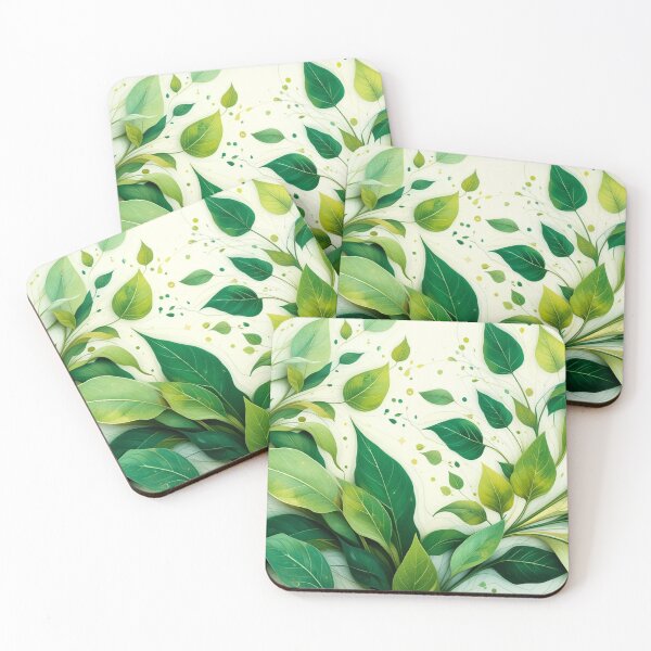 Item preview, Verdant Whispers: Abstract Leaves in Emerald designed and sold by semenol.
