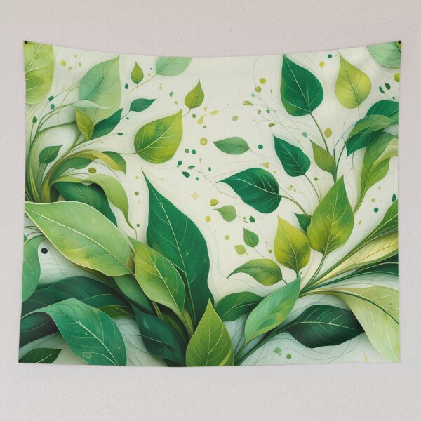 Item preview, Verdant Whispers: Abstract Leaves in Emerald designed and sold by semenol.