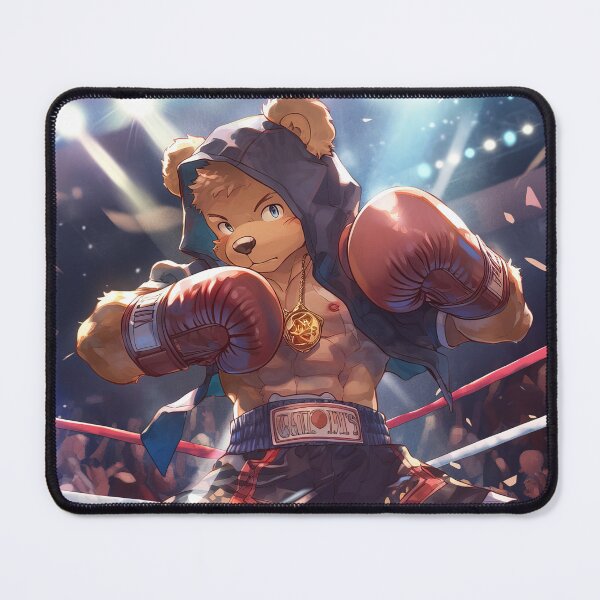 Item preview, Anime bear boxing champion in ring designed and sold by TheArtistOf2022.