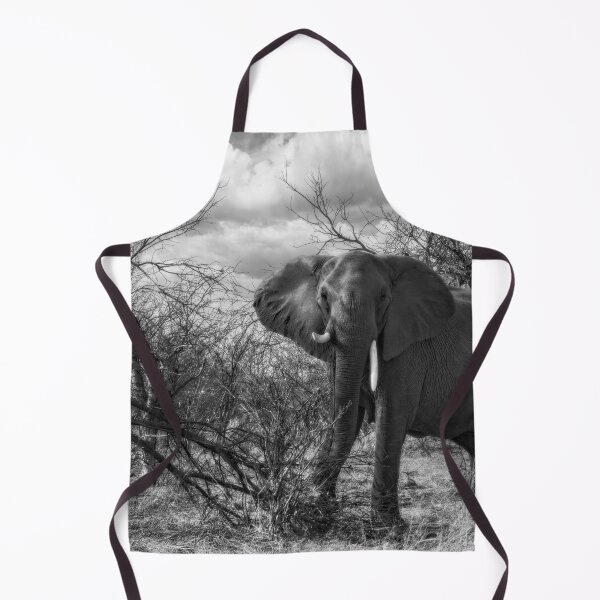 Item preview, Charging Elephant in Black and White designed and sold by Kay Brewer.