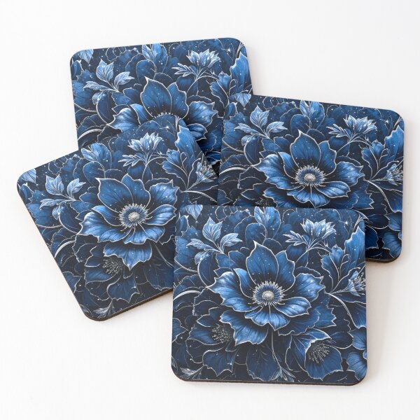 Item preview, Midnight Bloom: Dark Florals with Silver Highlights  designed and sold by semenol.