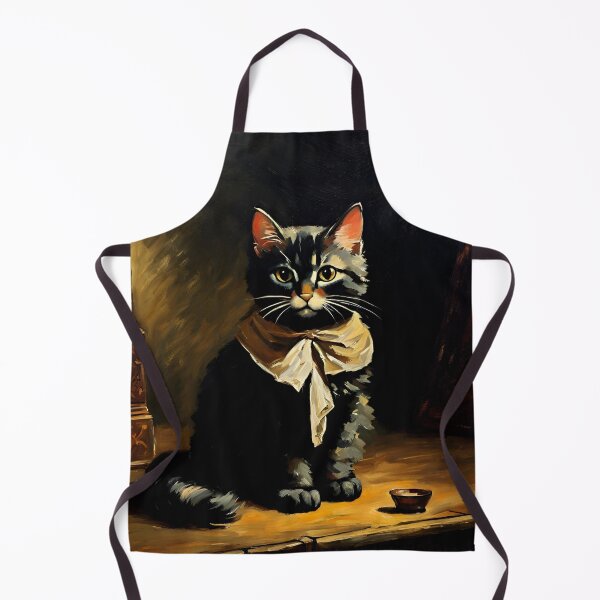 Item preview, Vintage Cat Art: Black Kitten in a Gothic Setting | Animal Art | Gothic Art | Cat Art | Cat Oil Painting designed and sold by UnhingedBird.