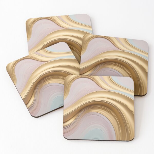Item preview, Liquid Gold: Flowing Golden Streams with Pastel Highlights designed and sold by semenol.
