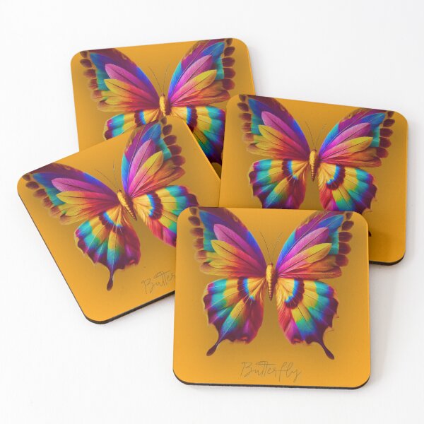 Item preview, Vibrant Rainbow Butterfly with Feathery Details designed and sold by DreamsArtwear.