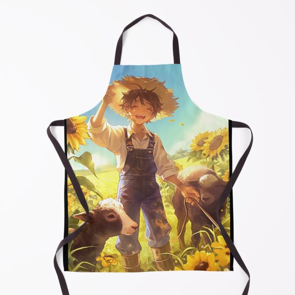 Item preview, Anime farmer boy in Sunflowers field designed and sold by TheArtistOf2022.
