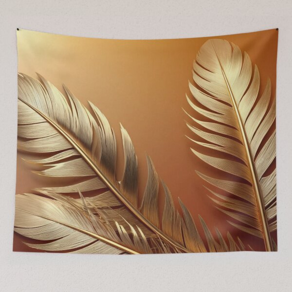 Item preview, Golden Feathers: Metallic Elegance on Sunset Gradient designed and sold by semenol.
