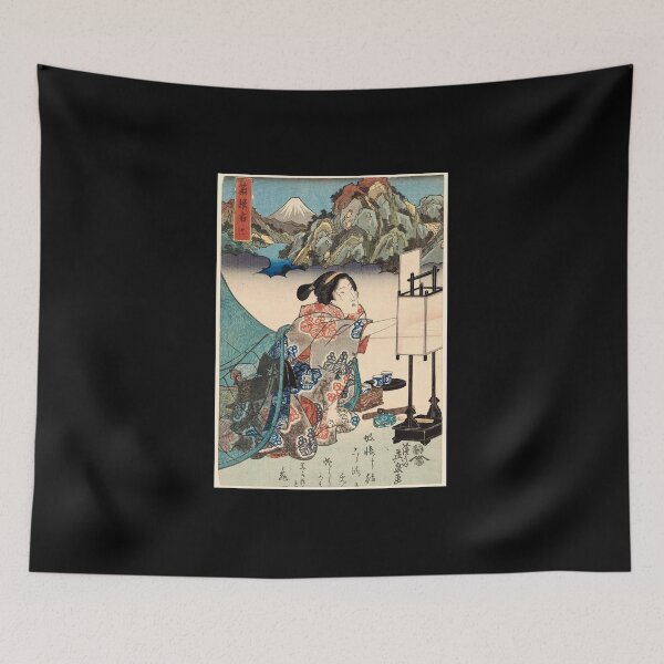 Item preview, Japanese Vintage Ukiyo-e Lady Mountain Scene - Keisai Eisen designed and sold by Martstore.