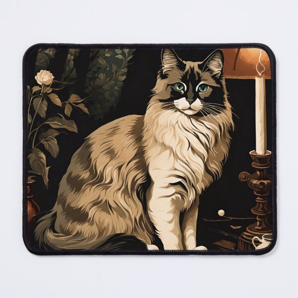 Item preview, Vintage Cat Art: Tawny Cat in a Gothic Setting | Animal Art | Gothic Art | Cat Art | Vintage Cat Illustration designed and sold by UnhingedBird.
