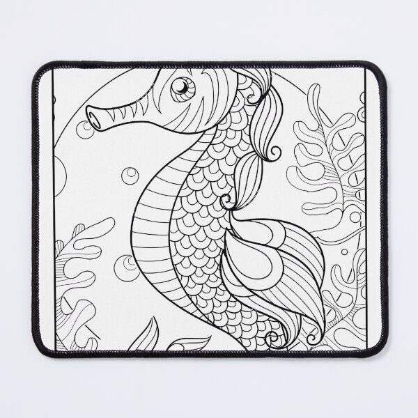 Item preview, Seahorse #3 Coloring Page Pattern designed and sold by DavidColoring.