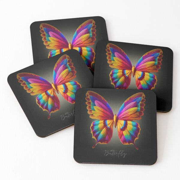 Item preview, Realistic Rainbow Butterfly with Feathers – Vibrant Nature Art designed and sold by DreamsArtwear.