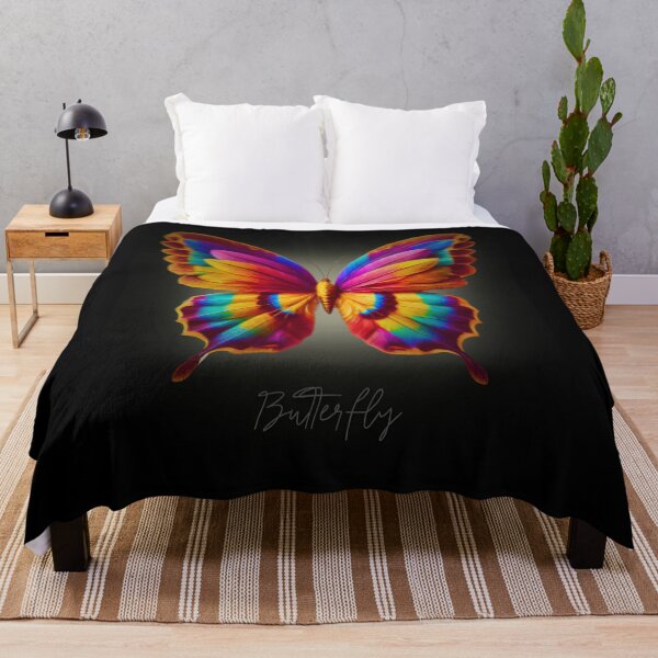 Item preview, Realistic Rainbow Butterfly with Feathers – Vibrant Nature Art designed and sold by DreamsArtwear.