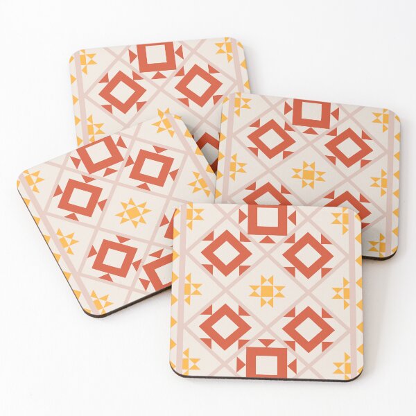 Item preview, Warm-Toned Geometric Quilt Pattern with Star and Diamond Accents designed and sold by BlueLela.