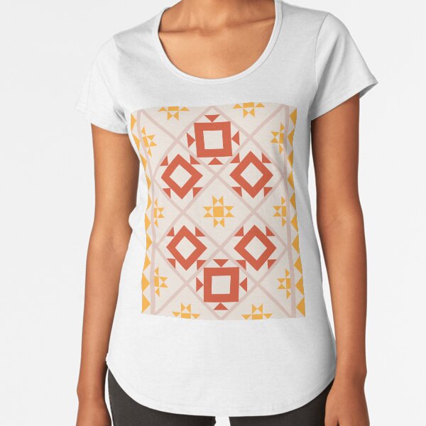 Item preview, Warm-Toned Geometric Quilt Pattern with Star and Diamond Accents designed and sold by BlueLela.