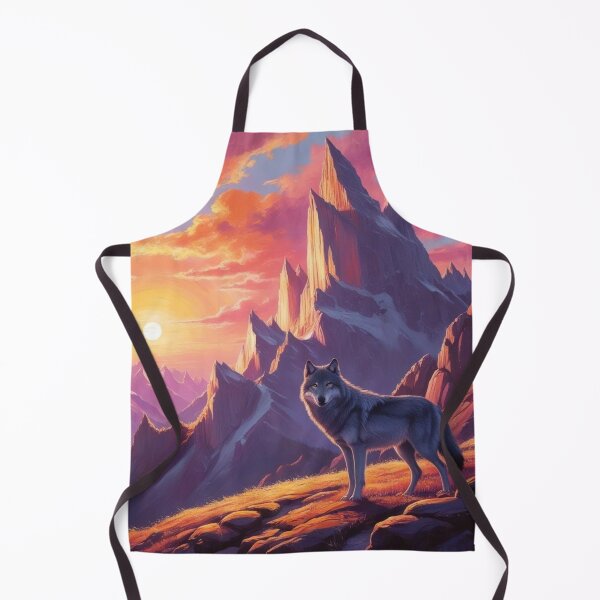 Item preview, Wolf In Front of a Beautiful Mountain Landscape designed and sold by Pines & Starlight.