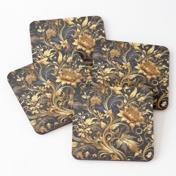 Item preview, Gold Flowers Pattern designed and sold by DK Imprint.