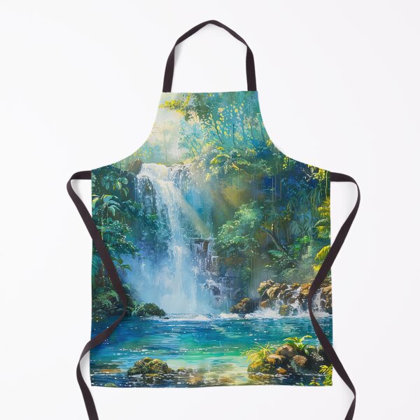 Item preview, Stylized waterfall in forest painting designed and sold by TheArtistOf2022.