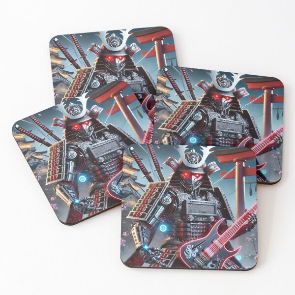 Item preview, Rock Samurai Robots in Kimono – Fusion of Tradition and Futurism - Model 3 designed and sold by NeonBot_Shop.