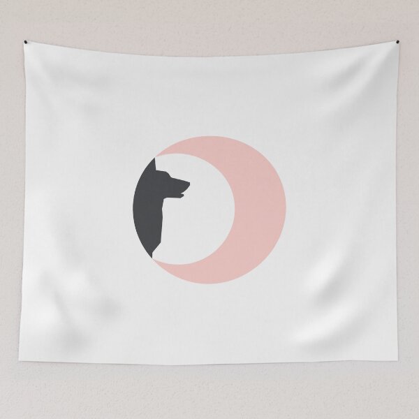 Item preview, Black Dog, Pink Crescent. designed and sold by strontiummuffin.