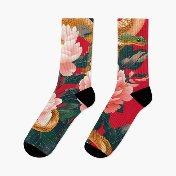 Item preview, Colorful flowers and snake design designed and sold by anytka.