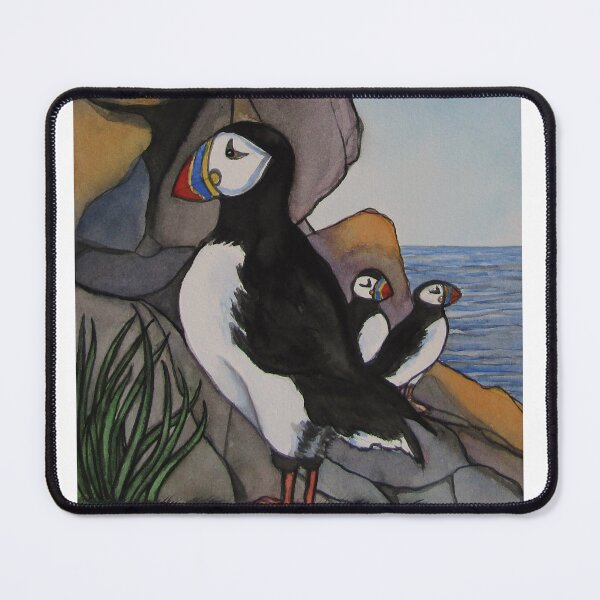 Item preview, Puffins. Watercolor on 29.7x21cm paper. designed and sold by crowleyronan123.