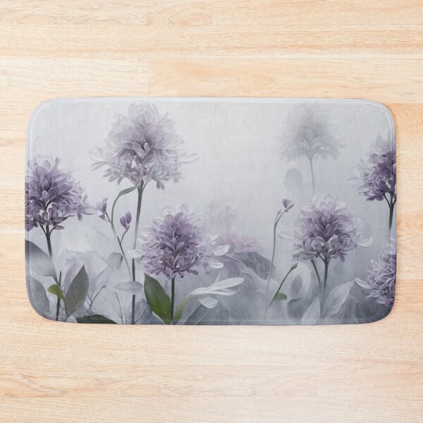 Item preview, Misty Florals: Abstract Blooms in Soft Grays and Lilacs designed and sold by semenol.