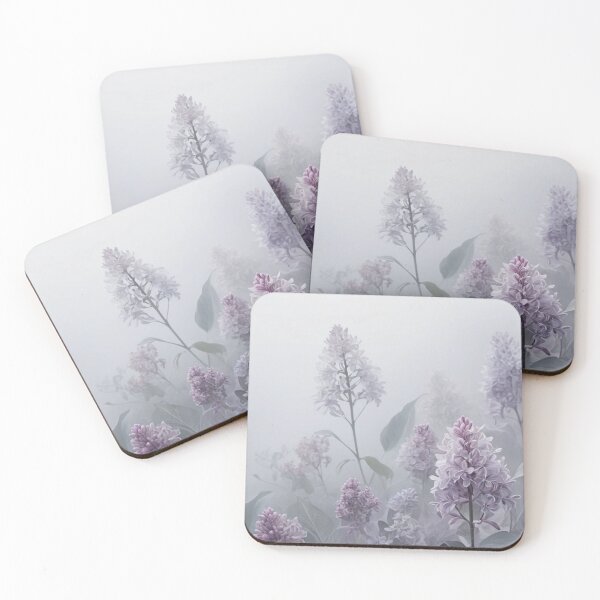 Item preview, Misty Florals: Abstract Blooms in Soft Grays and Lilacs designed and sold by semenol.