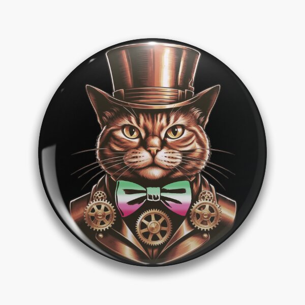 Item preview, Steampunk Cat with Abrosexual Flag Bow Tie – Abrosexual Pride Art Design designed and sold by Travelslightly.