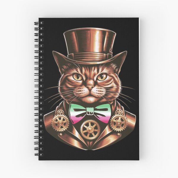 Item preview, Steampunk Cat with Abrosexual Flag Bow Tie – Abrosexual Pride Art Design designed and sold by Travelslightly.