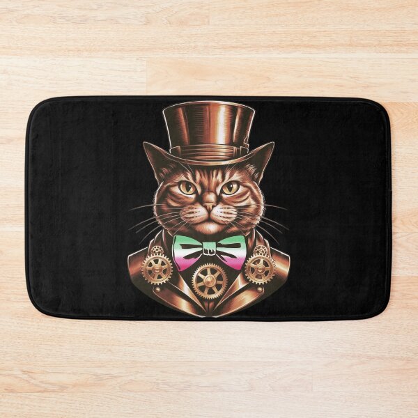 Item preview, Steampunk Cat with Abrosexual Flag Bow Tie – Abrosexual Pride Art Design designed and sold by Travelslightly.