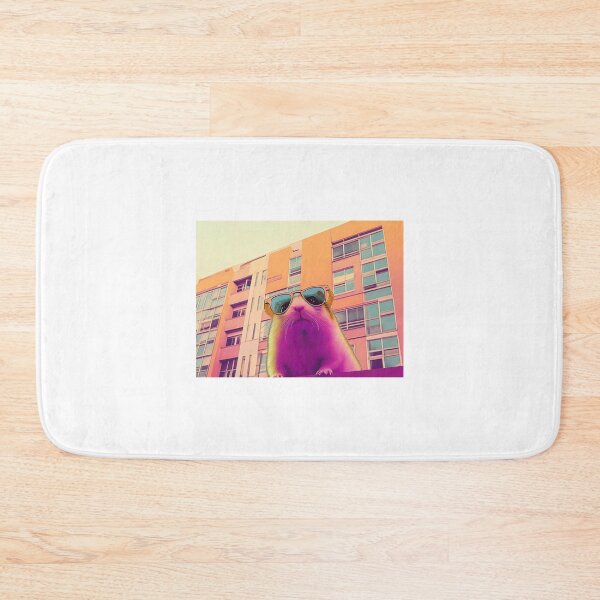 Item preview, Vintage Retro Hamster Wearing Sunglasses in front of the building during sunset time designed and sold by DoodleEveryday.