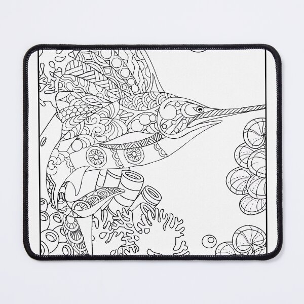 Item preview, SwordFish #2 Coloring Page Pattern designed and sold by DavidColoring.