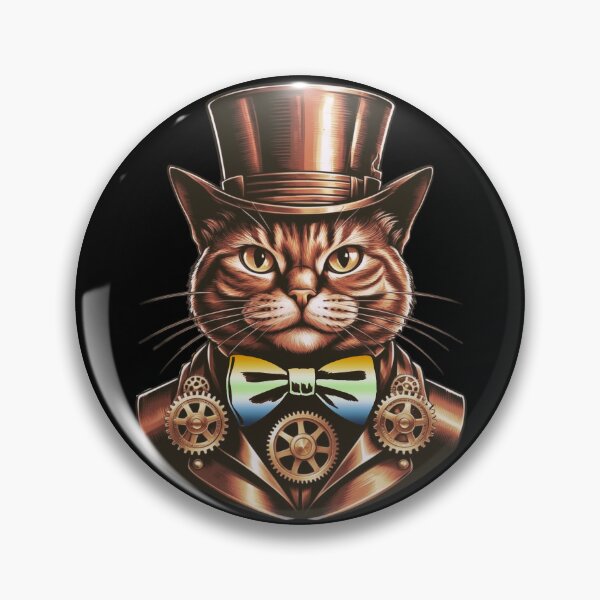 Item preview, Steampunk Cat with AroAce Agender Flag Bow Tie – AroAce Agender Pride Art Design designed and sold by Travelslightly.